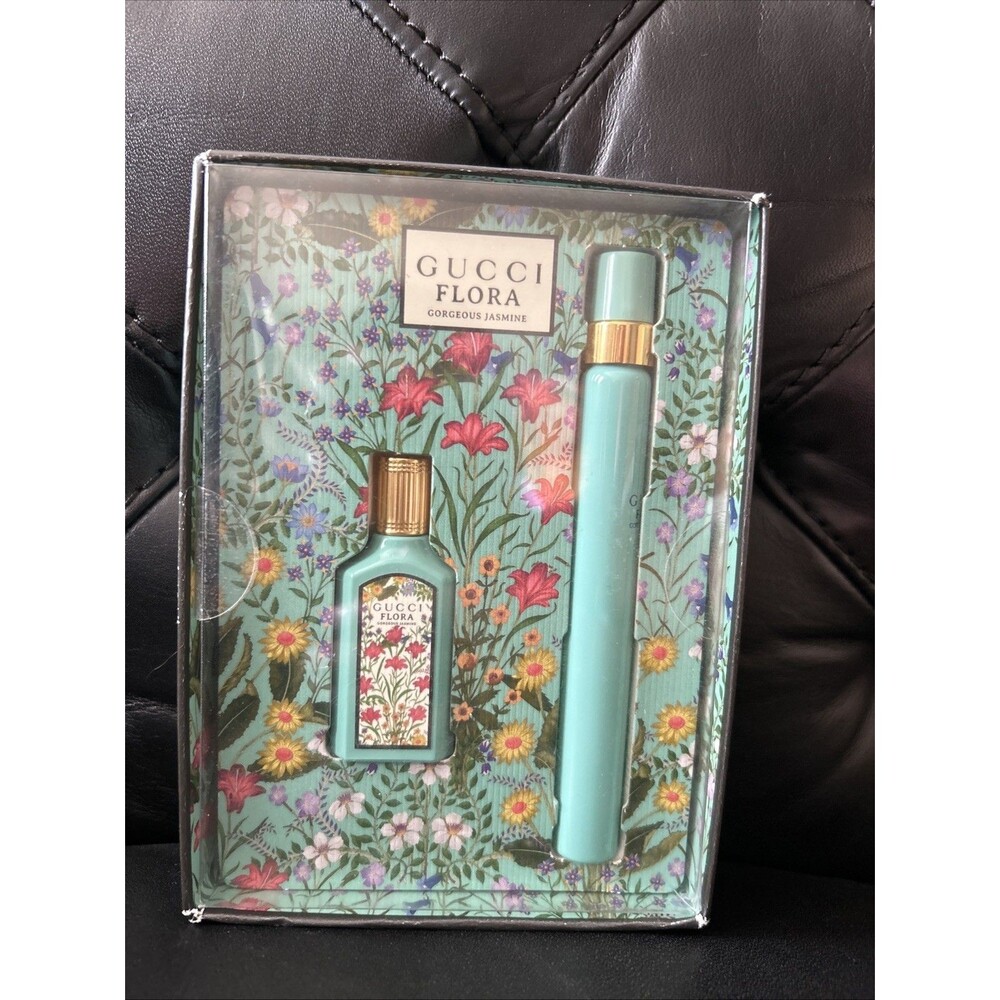 Gucci Mini Flora Gorgeous Jasmine Perfume travel Set 5ml EDP + 10ml Spray